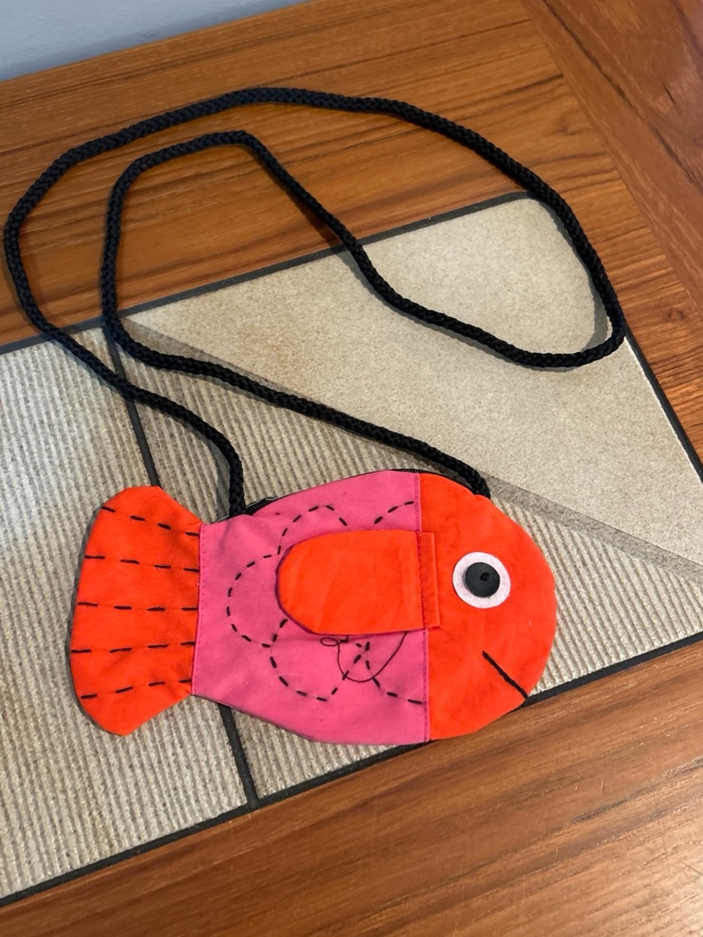 Playful Pink & Orange Fish Crossbody Bag